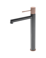 Μπαταρία Νιπτήρα Ψηλή Αναμεικτική Ορειχάλκινη Imex Line Γκρι Ματ - Σαμπανιζέ (BDD038-3GC)