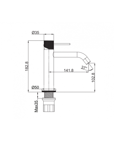 Μπαταρία Νιπτήρα Ορειχάλκινη Tema Xenon Black Matt (XEN 6810 N)