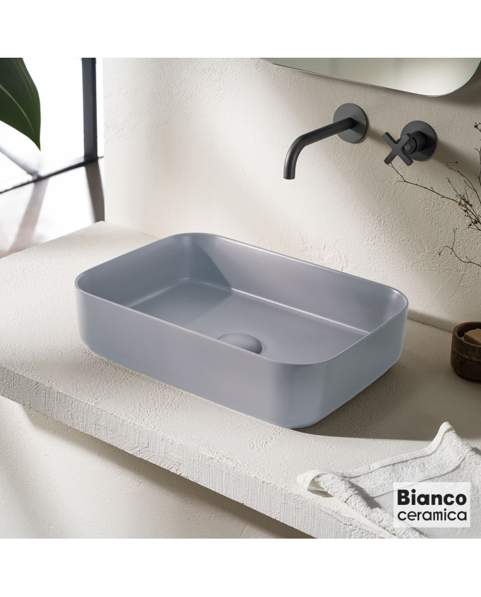 Porcelain Washbasin Punto 50x36 Bianco Ceramica Color: Stone Grey