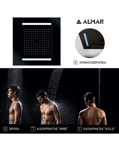 ΚΕΦΑΛΗ ΟΡΟΦ.TEMOTION ΧΡΩΜΑΤ/ΠΕΙΑ 50x50 ALMAR INOX BLACK MATT