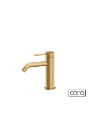 Sink Mixer with Clic-Clac Valve Cora Cosmo PVD Gold Brushed Inox 316L