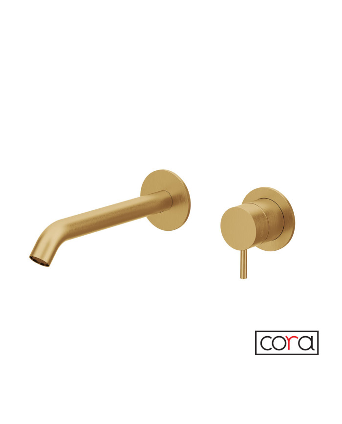 Built-in Basin Mixer Tap & Spout Cora Cosmo PVD Gold Brushed Inox 316L