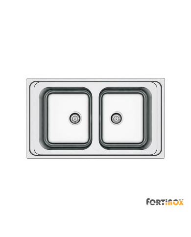 Νεροχύτης Κουζίνας Ανοξείδωτος Arena 86x50 Fortinox Inox Λείο