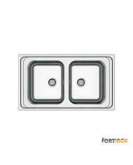 Νεροχύτης Κουζίνας Ανοξείδωτος Arena 86x50 Fortinox Inox Λείο