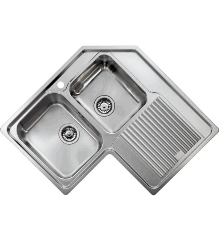 Sanitec Zenith Inox Sink Insert Corner Left 83 x 83