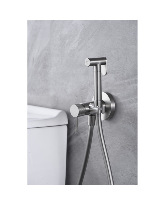 Built-in Bidet System Imex Line Matt Nickel Mixer & 1-Hole Sanitary Shower (RDD038/NQ)