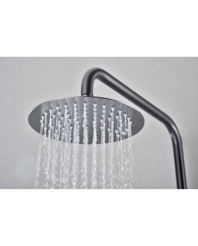 Στήλη Ντουζ Επεκτεινόμενη 2 Εξόδων Imex Line Black Gun Metal PVD Μπαταρία & Ανακλινόμενη Κεφαλή & Τηλέφωνο (BDD038/BGM)