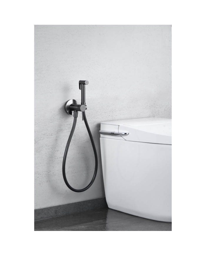 Built-in Bidet System Imex Line PVD Black Gun Metal Mixer & Shower 1 Hole (RDD038/BGM)