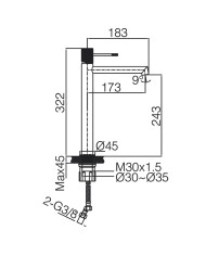 Tall Basin Mixer Imex Line PVD Gold Matt (BDD038-3OC)