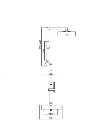 Στήλη Ντουζ Ανοξείδωτη Επεκτεινόμενη 2 Εξόδων Imex Moscu Acero Inox S316L με Μπαταρία & Ανακλινόμενη Κεφαλή & Τηλ.  (BDK034)