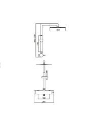 Στήλη Ντουζ Ανοξείδωτη Επεκτεινόμενη 2 Εξόδων Imex Moscu Acero Inox S316L με Μπαταρία & Ανακλινόμενη Κεφαλή & Τηλ.  (BDK034)