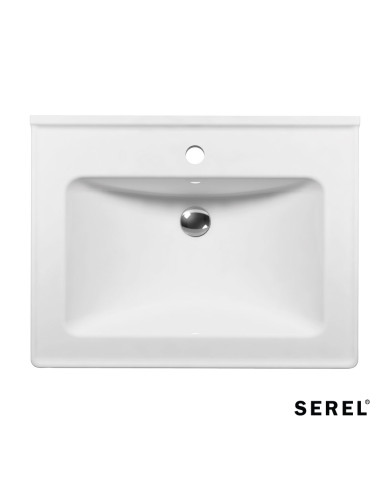 Νιπτήρας Πορσελάνης Slim 60x46 (1 οπή) SEREL White