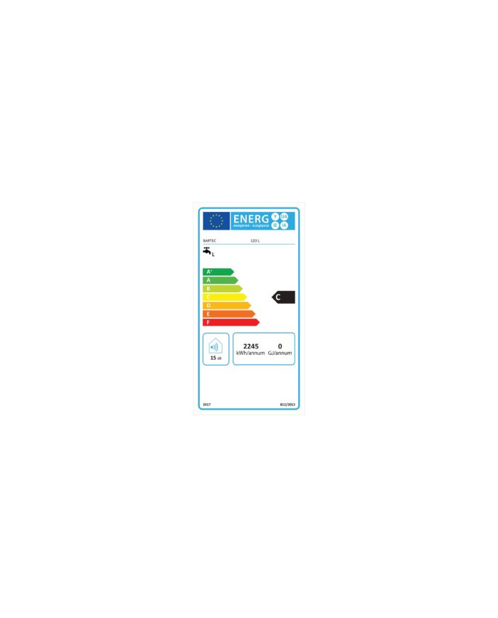 Electric Water Heater Bartec Supreme 120lt 3Kw Horizontal Wall Mounted