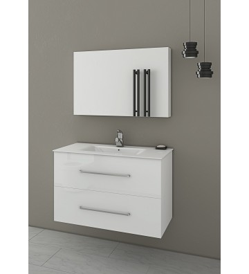 Bathroom Furniture Drop Torino 75 White Furniture Stand, Sink & Mirror