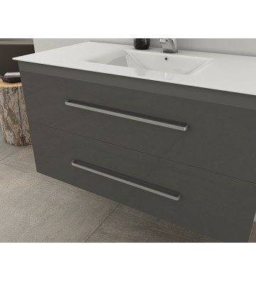 Drop Torino 90 Anthracite Bathroom Furniture Furniture Stand, Sink & Mirror