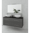 Έπιπλο Μπάνιου Torino 120 Anthracite Κρεμαστή Βάση επίπλου, Νιπτήρας, Καθρέφτης
