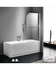 Axis Rotating Bathtub Screen with Towel Rail 85 x 140 cm