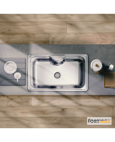 Arena Stainless Steel Kitchen Sink 80x50 Fortinox Inox Smooth (22080-110)