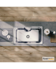 Arena Stainless Steel Kitchen Sink 80x50 Fortinox Inox Grained (22080-112)