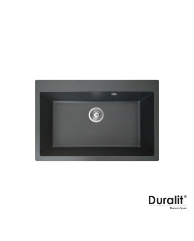 Duralit Graphite Synthetic Heavy Duty Single Bowl Inset Sink (76x50cm)