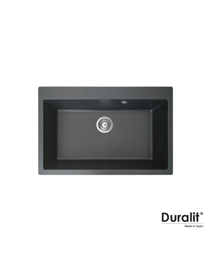 Duralit Graphite Synthetic Heavy Duty Single Bowl Inset Sink (76x50cm)