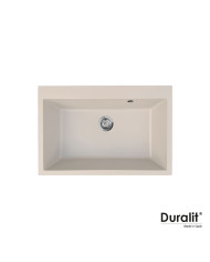 Νεροχύτης Ένθετος Duralit Beige Συνθετικός Βαρέως Τύπου με Μία Γούρνα (76x50cm)
