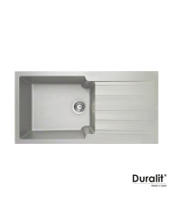 Νεροχύτης Ένθετος Duralit Συνθετικός Platinum Βαρέως Τύπου με Μία Γούρνα & Ποδιά (100x50cm)