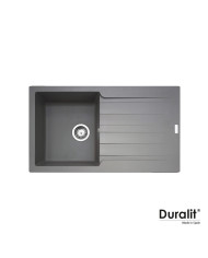 Νεροχύτης Ένθετος Duralit Concrete Συνθετικός Βαρέως Τύπου με Μία Γούρνα & Ποδιά (86x50cm)