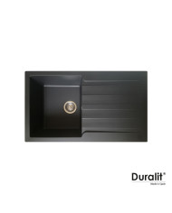 Νεροχύτης Ένθετος Duralit Graphite Συνθετικός Βαρέως Τύπου με Μία Γούρνα & Ποδιά (86x50cm) Graphite