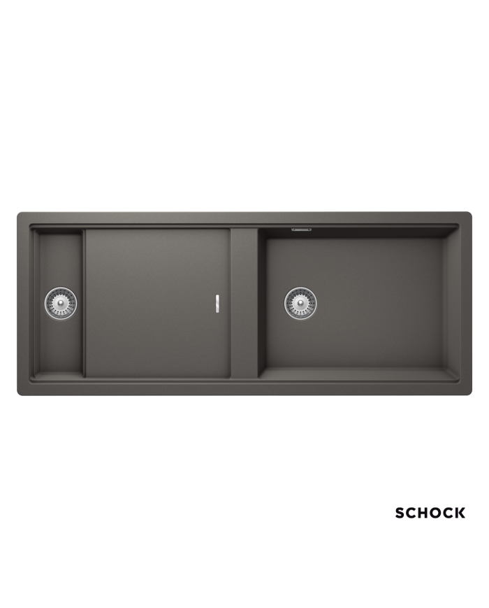 Schock Cristadur Prepstation Inset Sink 114x46cm. Color: Silverstone
