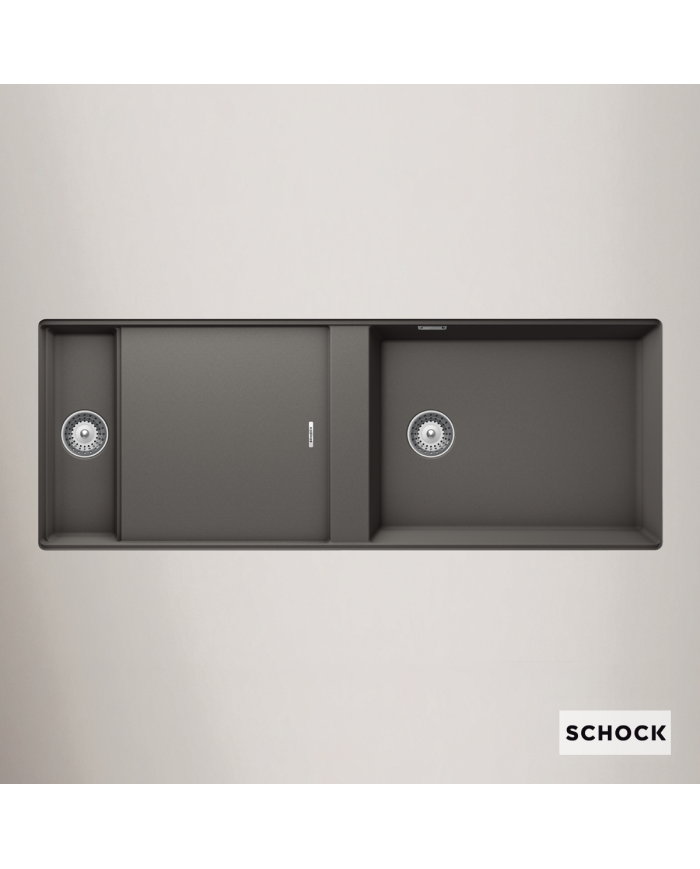 Νεροχύτης Υποκαθήμενος Schock Cristadur Prepstation 114x46εκ. Χρώμα Silverstone