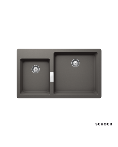 Νεροχύτης Ένθετος Schock Granite Cristadur Silverstone Mono 86x50cm Ασύμμετρες Γούρνες Silverstone