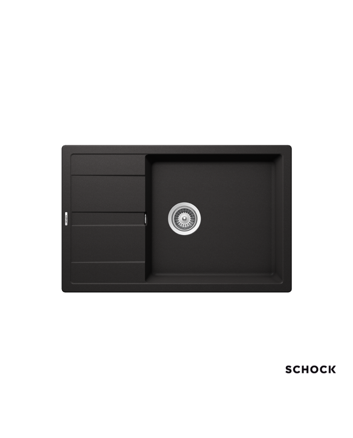 Schock Cristalite Manhattan Nero Single Bowl Undermount Sink with Apron 78x50cm