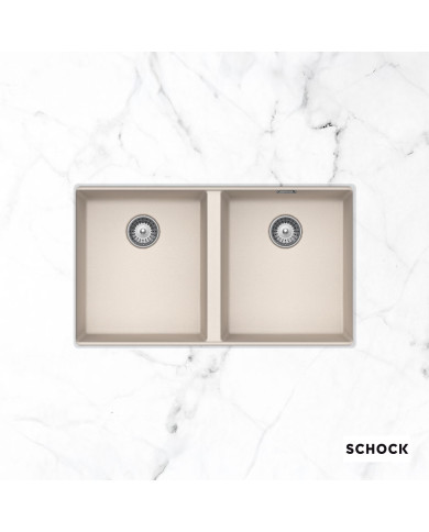 Schock Cristalite Manhattan Everest Undermount Sink Two Bowls 75x45.6cm.