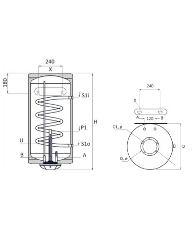 Ηλεκτρομπόιλερ με Εναλλάκτη (Boiler) 80lt 3-4Kw Bartec Supreme Κάθετο Δεξί