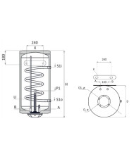 Electric Boiler with Exchanger (Boiler) 120lt 3-4Kw Bartec Supreme Vertical Right