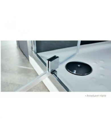 Cabin Opening Entrance Door Clear Crystal Devon Flow Pivot Chrome 70x195 Clean Glass