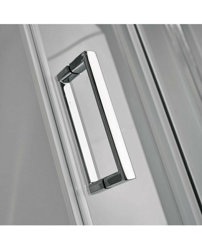 Semicircular Sliding Shower Cabin Crystal Screen Printing Starlet Quadrant 1/4 circle Stripes Chrome 90x180