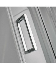 Semicircular Sliding Shower Cabin Crystal Screen Printing Starlet Quadrant 1/4 circle Stripes Chrome 90x180