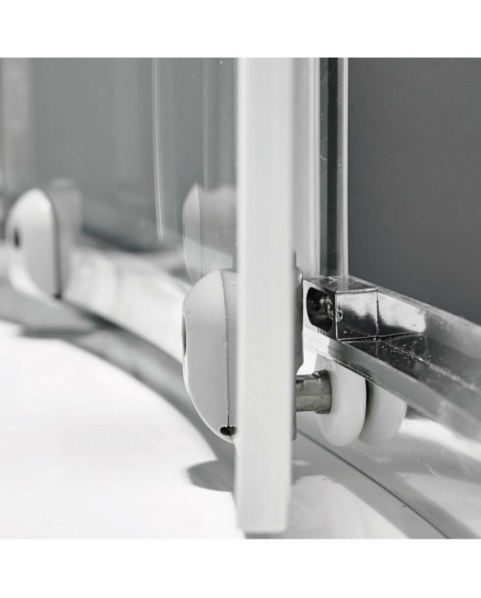 Semicircular Sliding Shower Cabin Opaque Crystal Starlet Quadrant 1/4 circle Fabric Chrome 80x180