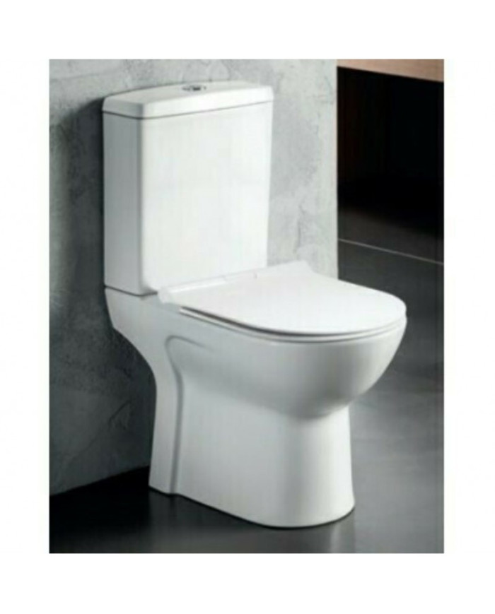 Λεκάνη  Σετ Χ.Π Serel Vela Με σύστημα Μπιντέ με Καζανάκι,Μηχανισμό & Κάλυμμα Βακελίτη Απλό (61cm) Slim Soft Close Πισωστόμια