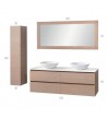 Double 160 Bathroom Furniture with Oak Veneer Upholstery