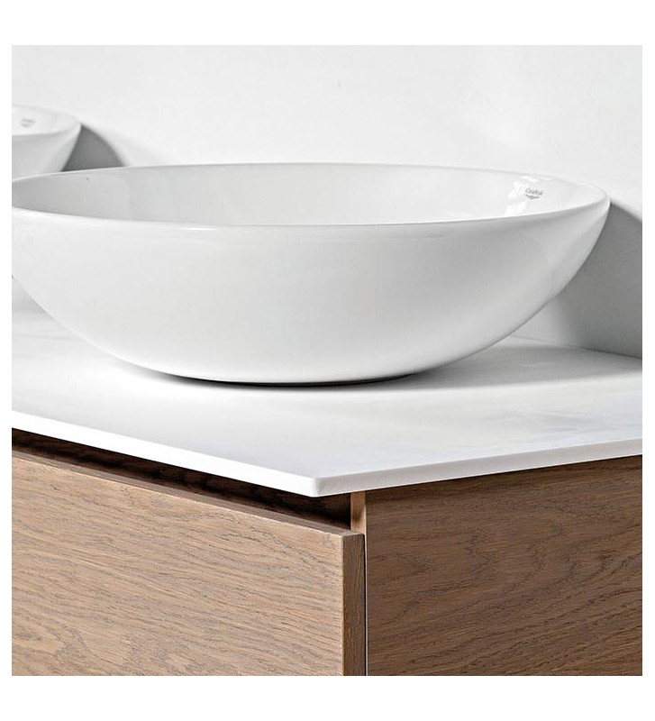 Double 160 Bathroom Furniture with Oak Veneer Upholstery