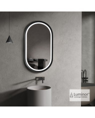 Καθρέφτης Μπάνιου Με Πλαίσιο Αλουμινίου Φωτιζόμενος Led Luminor Aldo (45x90)