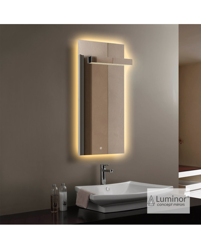 Καθρέφτης Μπάνιου Με Απλίκα Φωτιζόμενος Led Luminor Clip (50x110)