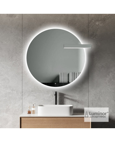Καθρέφτης Μπάνιου Με Έκκεντρη Απλίκα Φωτιζόμενος Led Luminor Milo Ø75cm