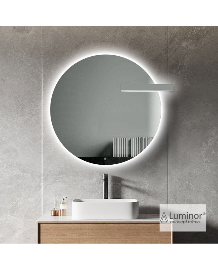 Καθρέφτης Μπάνιου Με Έκκεντρη Απλίκα Φωτιζόμενος Led Luminor Milo Ø75cm