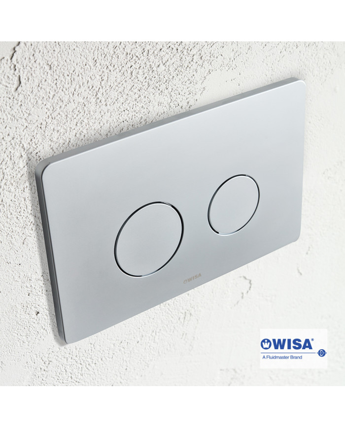 Easy-Touch Wisa Circle F099-101 Chrome Satin Control Panel for Concealed Cisterns