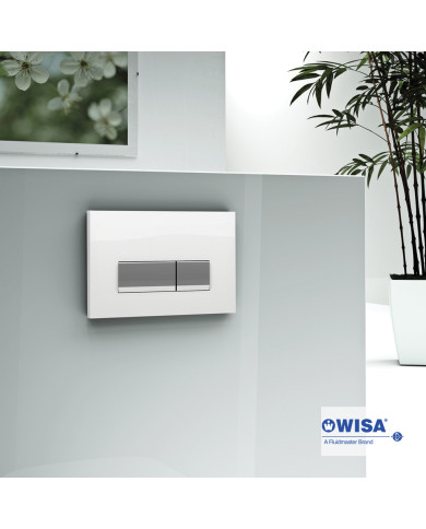 Easy-Touch Wisa Vivente F390-300 Glass Chrome White Crystal Control Panel for Concealed Cisterns