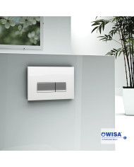 Easy-Touch Wisa Vivente F390-300 Glass Chrome White Crystal Control Panel for Concealed Cisterns